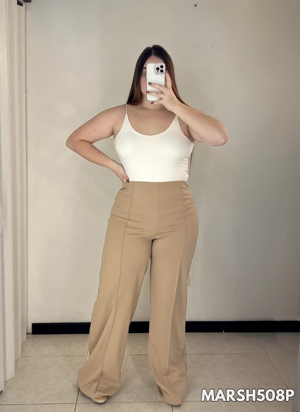 Pantalon Tiro Alto Vena Delantera Plus
