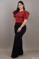 Pantalon Tiro Alto Vena Delantera Plus