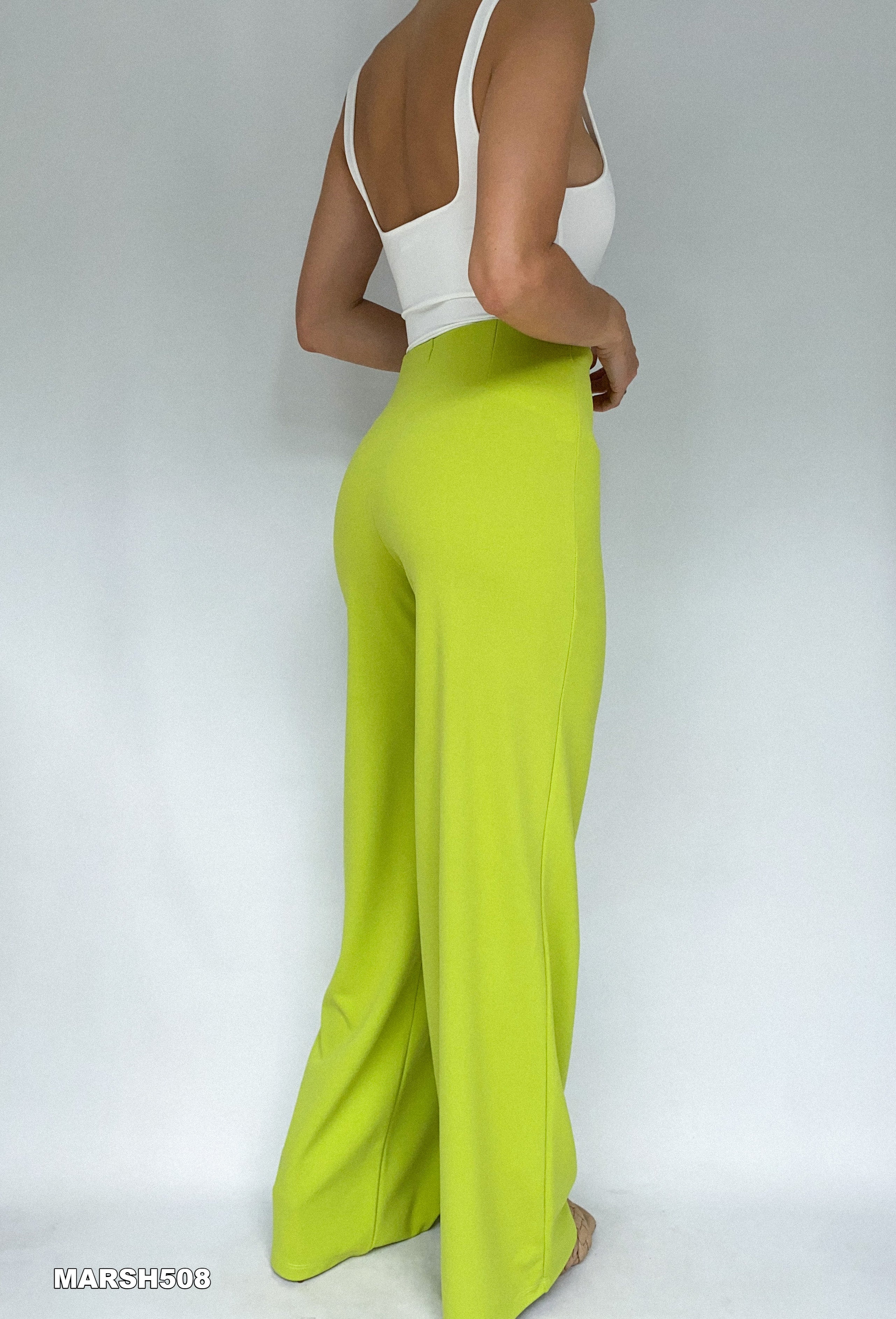 Pantalon Tiro Alto Crepe Vena Delantera