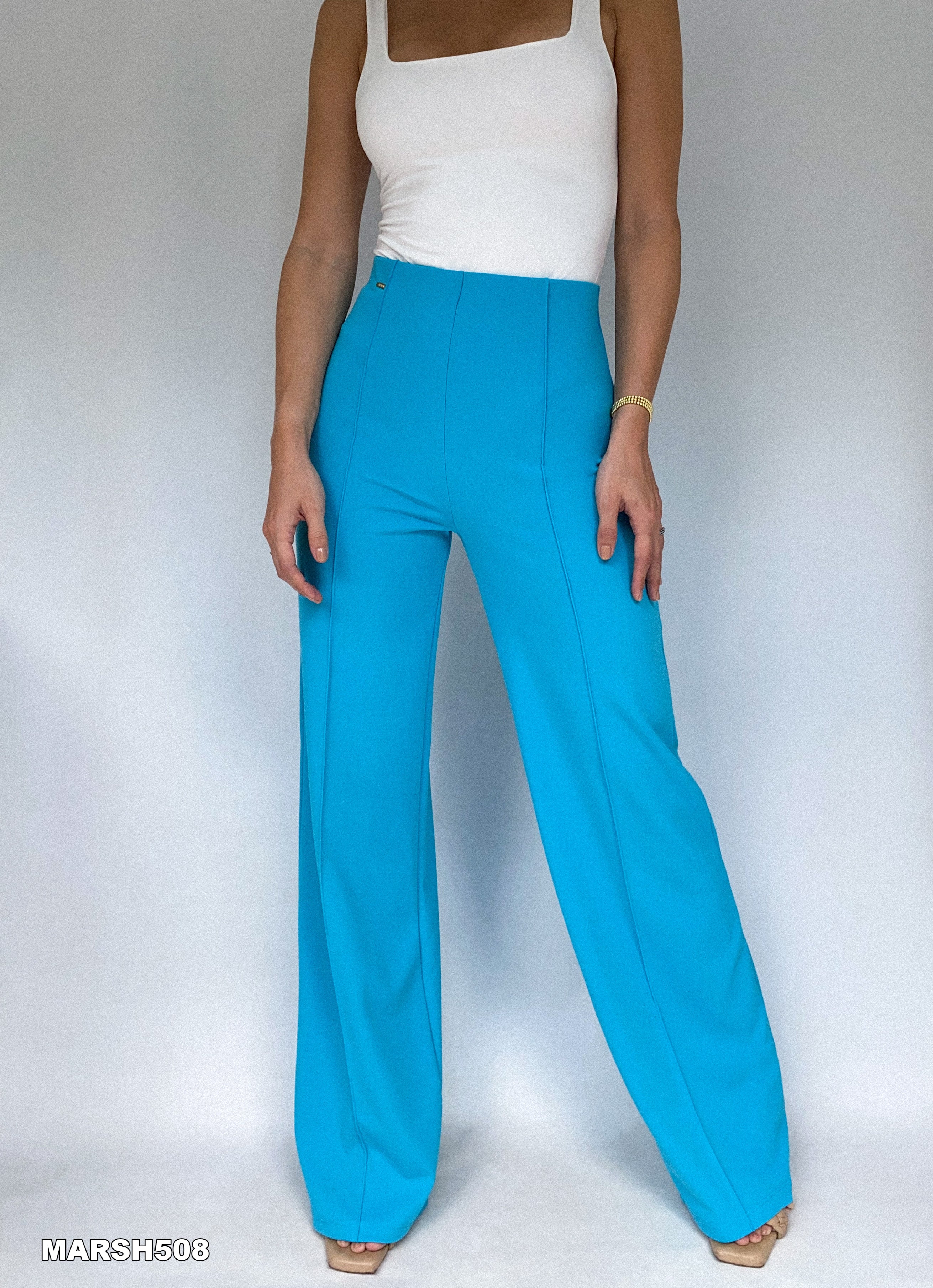 Pantalon Tiro Alto Crepe Vena Delantera