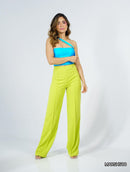 Pantalon Tiro Alto Crepe Vena Delantera