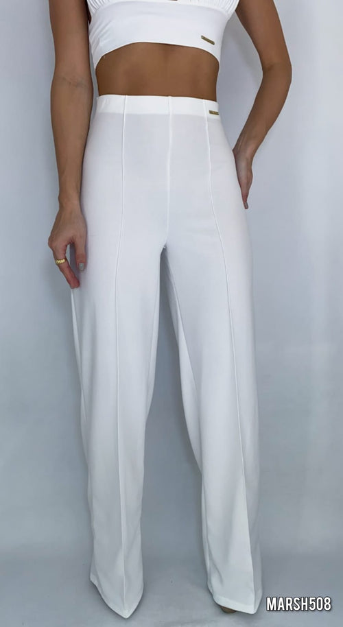 Pantalon Tiro Alto Crepe Vena Delantera