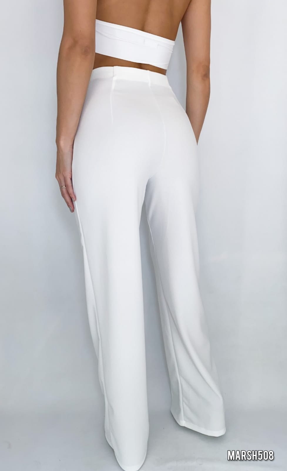 Pantalon Tiro Alto Crepe Vena Delantera