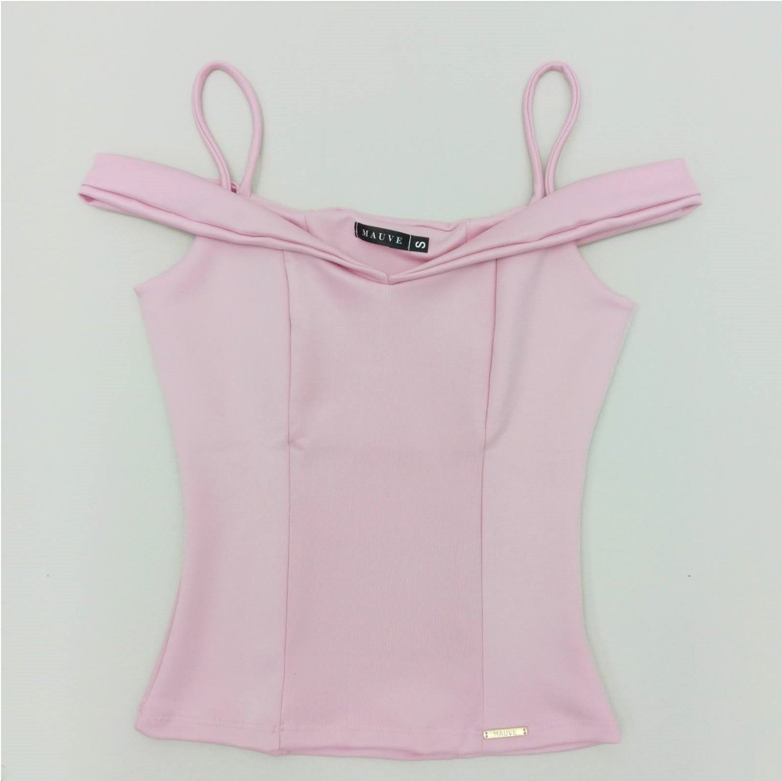 Blusa manga sisa cuello bandeja de tiras Mauve Colombia