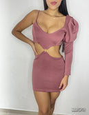 Vestido Manga Larga Tiras Descubierto C