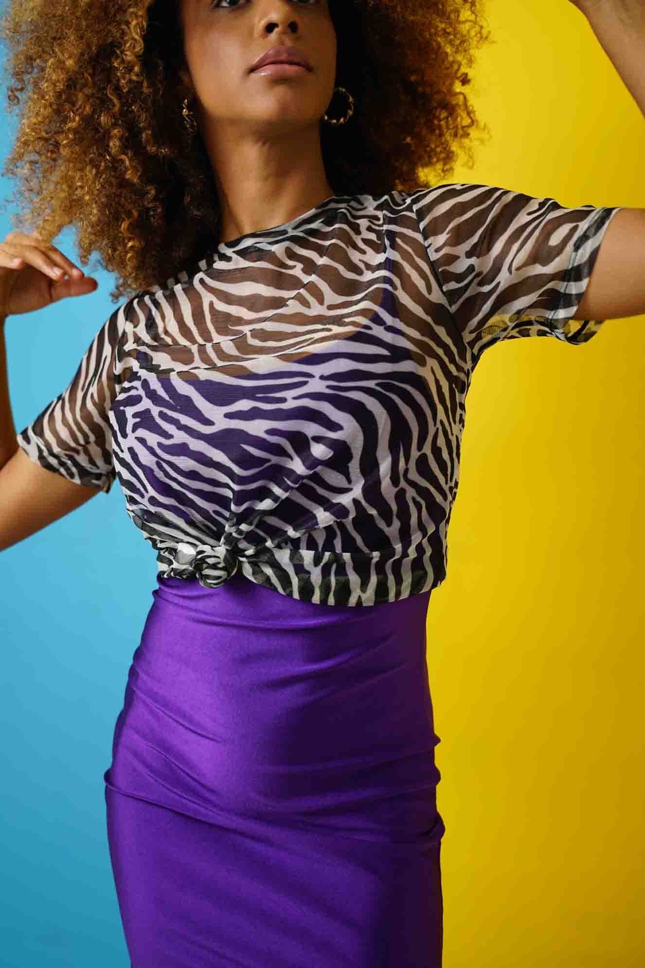 Blusa Cuello Redondo Manga Corta Print