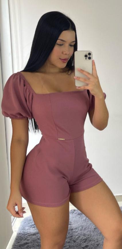 Enterizo Corto Manga Corta Enresortada