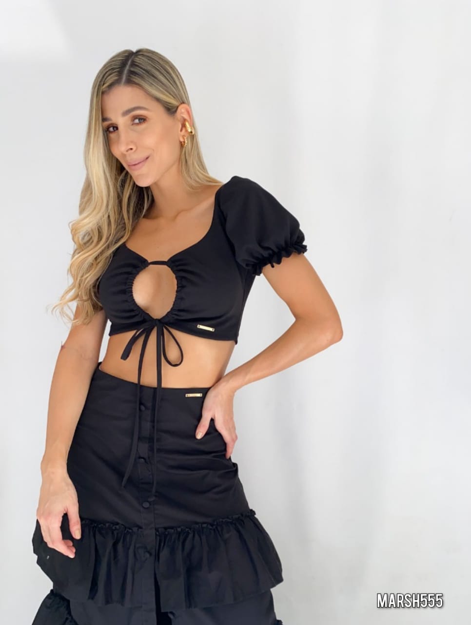 Blusa Manga Corta Bombacha Centro Runche