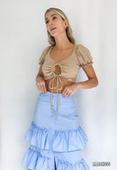 Blusa Manga Corta Bombacha Centro Runche