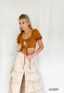 Blusa Manga Corta Bombacha Centro Runche