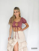 Blusa Manga Corta Bombacha Centro Runche