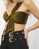 Crop Top Asimetrico Brillos