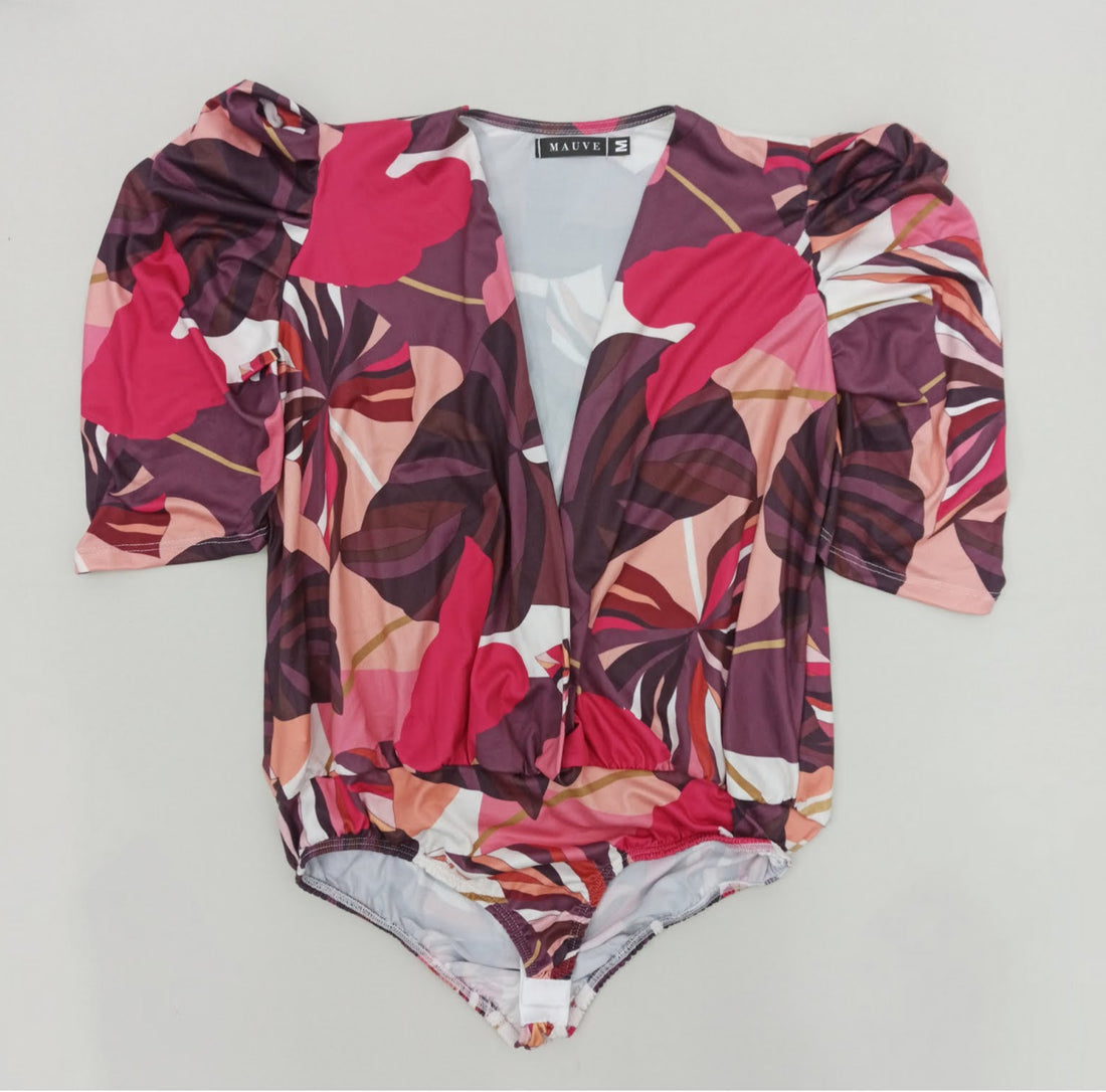 Body Manga Corta Estampado Escote
