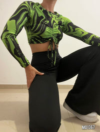 Blusa Manga Larga Cuello Runche Centro