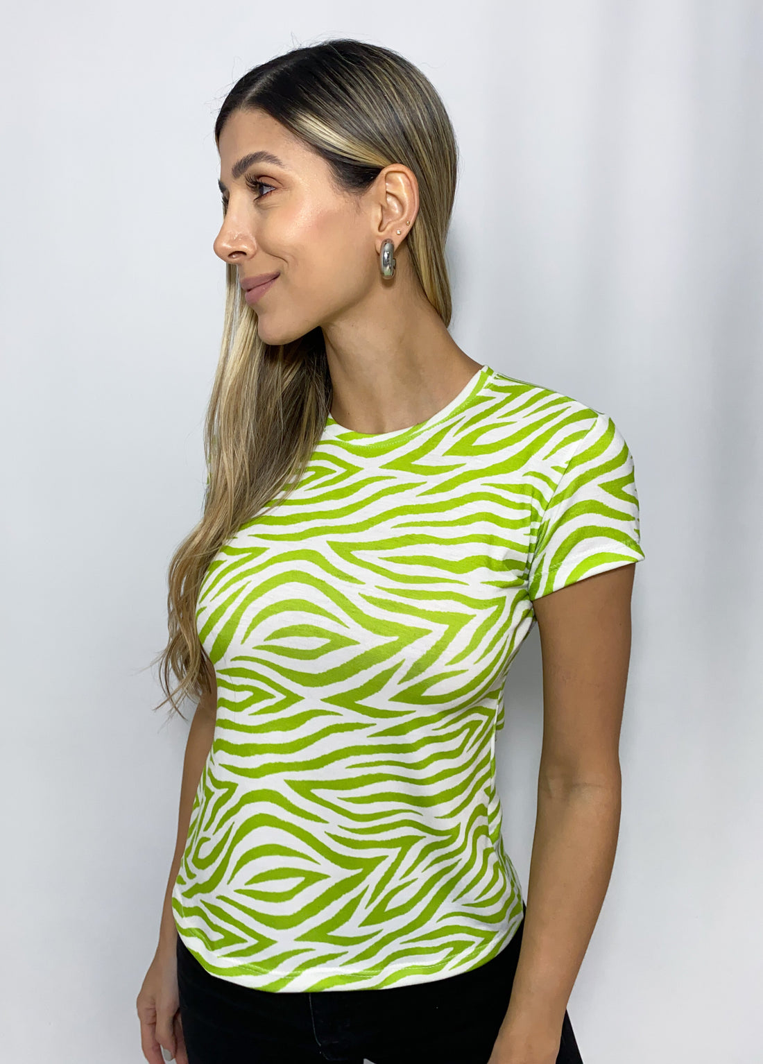 Blusa Estampada Cebra Manga Corta