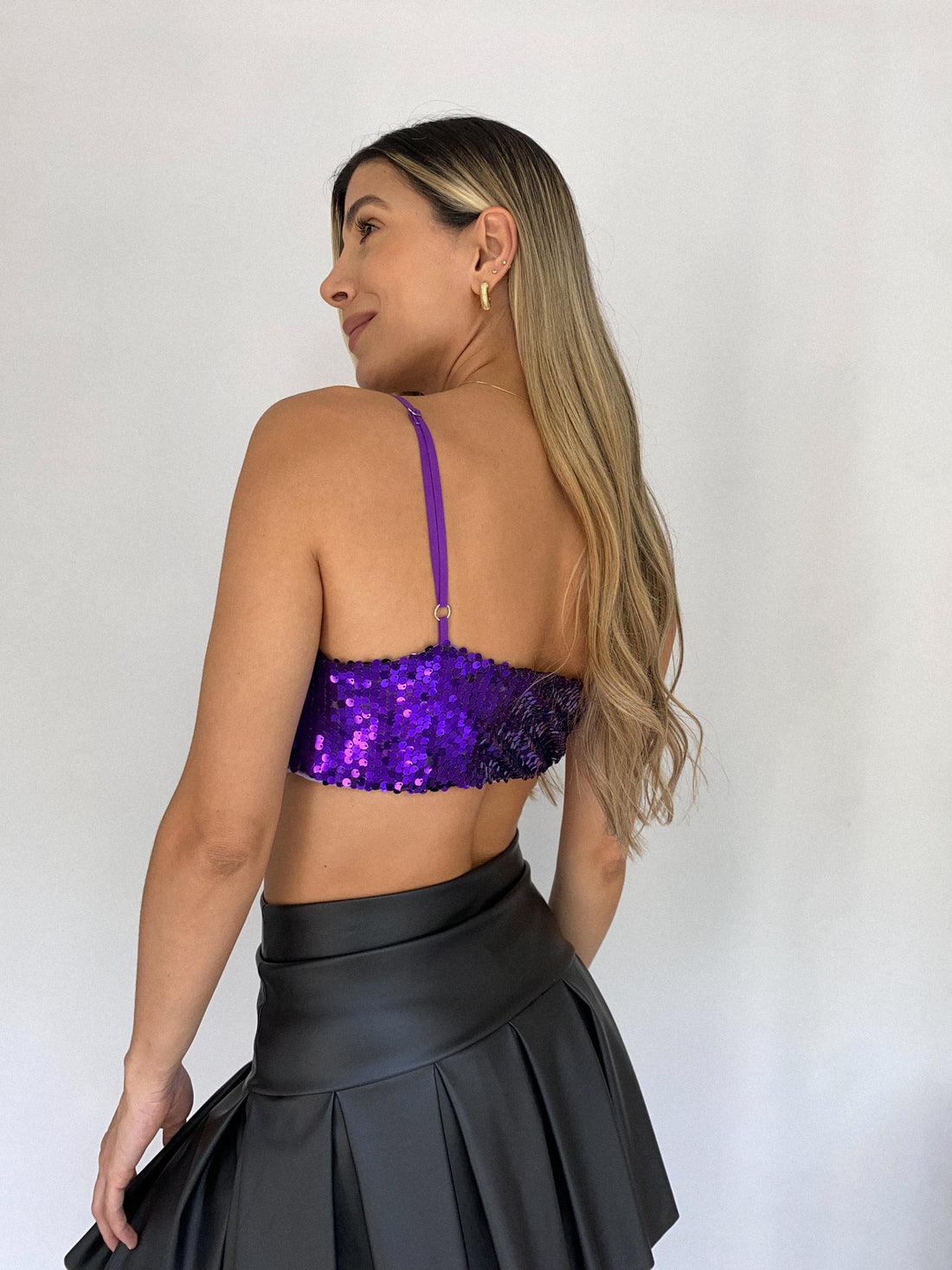 Crop Top Tiras Lentejuela