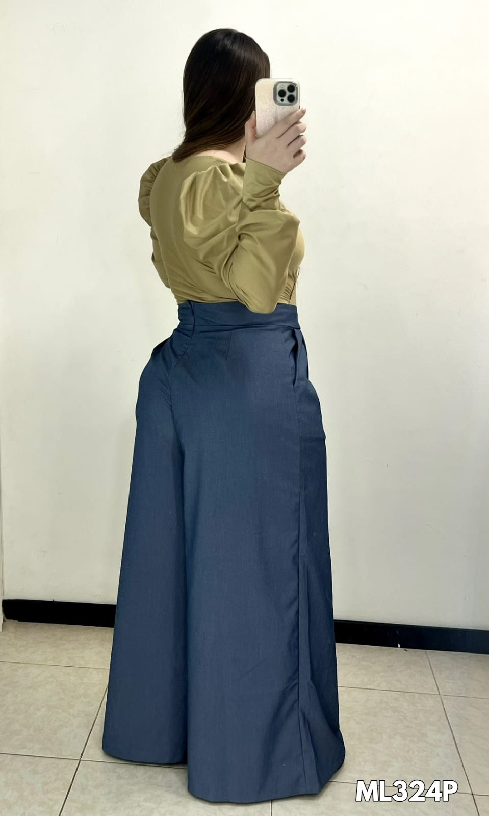 Pantalon Prense Bota Ancha Con Bolsillo