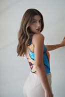 Body Manga Sisa Estampado Rostro