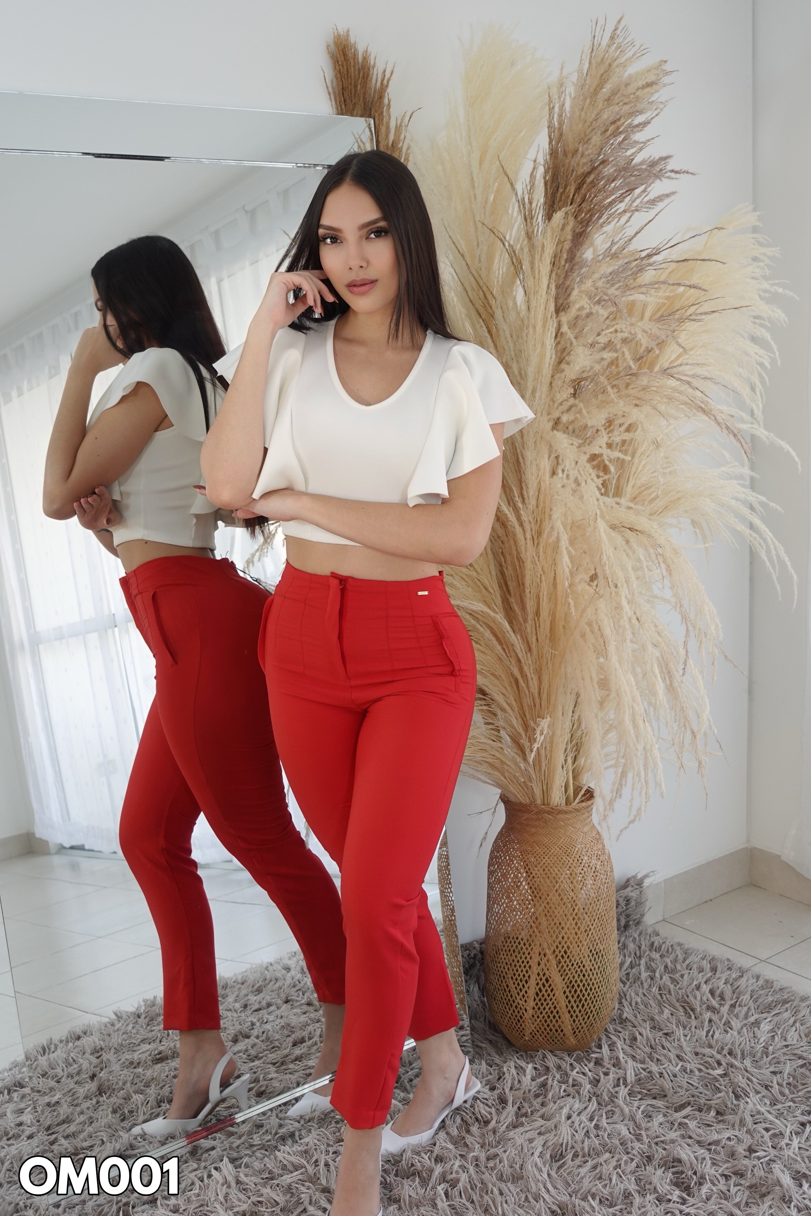 Pantalon Tiro Alto Pliegues