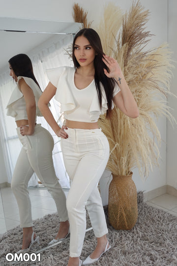 Pantalon Tiro Alto Pliegues