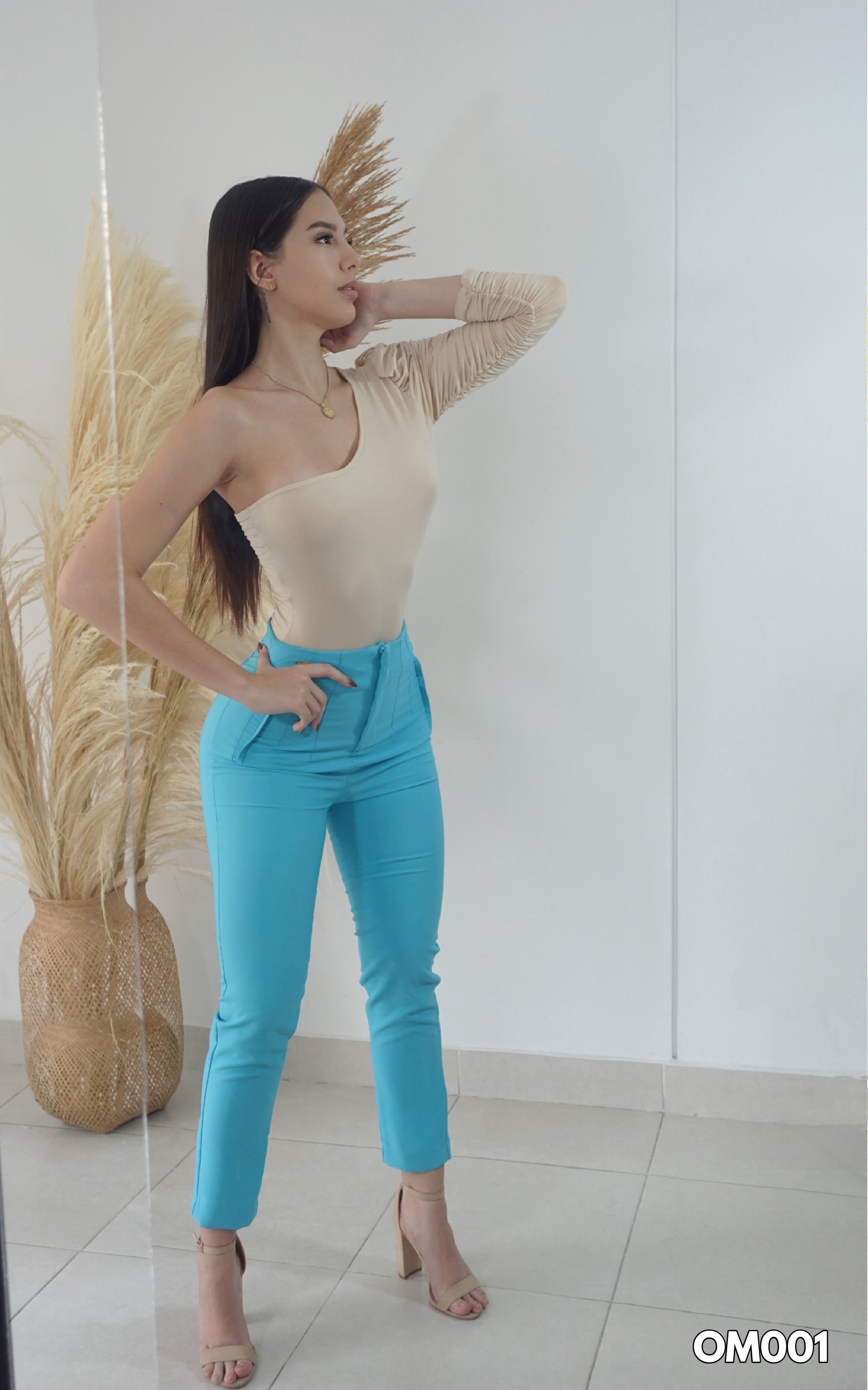 Pantalon Tiro Alto Pliegues