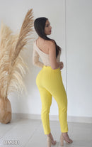 Pantalon Tiro Alto Pliegues