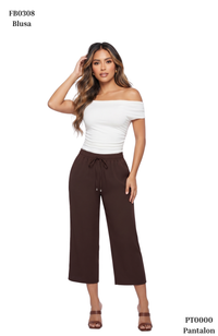 Pantalon Tipo Capri Tiras Amarrar Cintur