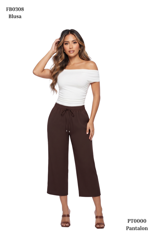 Pantalon Tipo Capri Tiras Amarrar Cintur