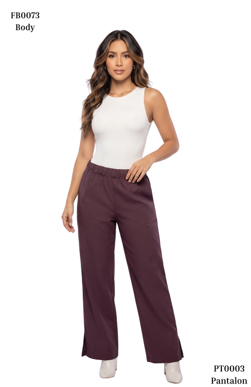 Pantalon Ajuste Fruncido Con Lazo Tobill