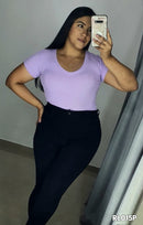 Blusa Manga Corta Cuello En V Talla Plus