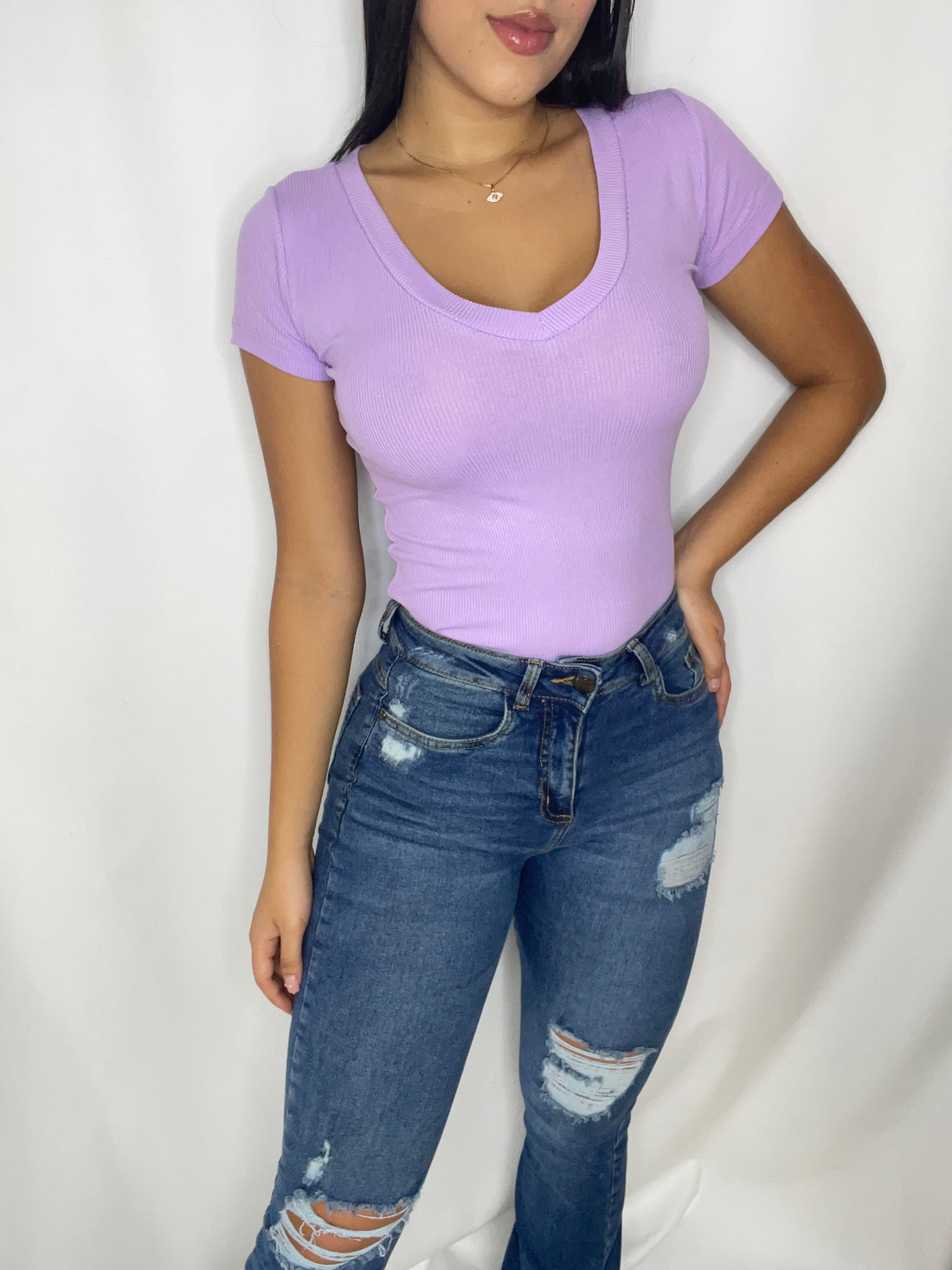Blusa Manga Corta Cuello En V