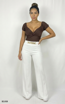 Blusa Manga Corta Resorte Cruzada