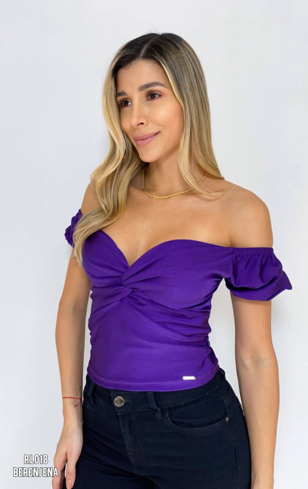 Blusa Manga Corta Resorte Cruzada