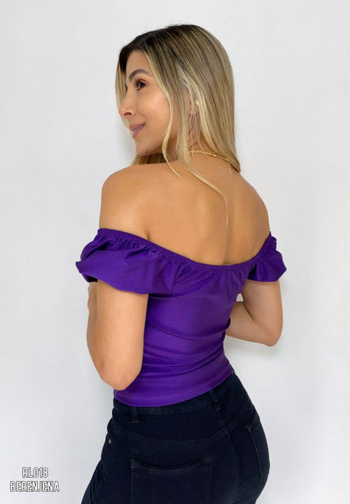 Blusa Manga Corta Resorte Cruzada
