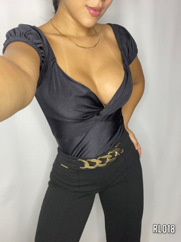 Blusa Manga Corta Resorte Cruzada