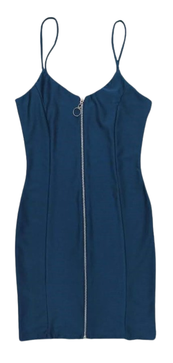 Vestido De Tiras Con Cierre Delantero