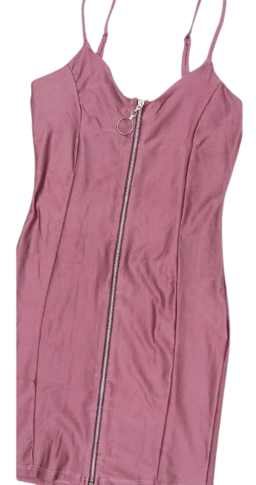 Vestido De Tiras Con Cierre Delantero