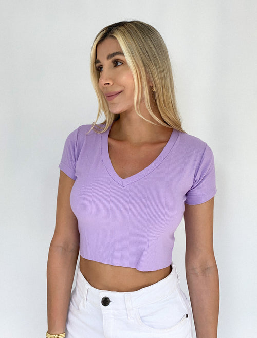 Blusa Corta Cuello V