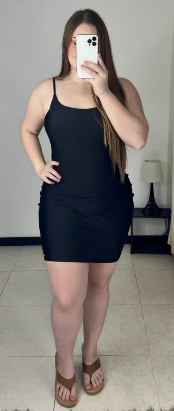 Vestido Tiras Licrado Plus