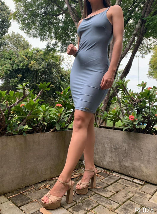 Vestido tiras licrado