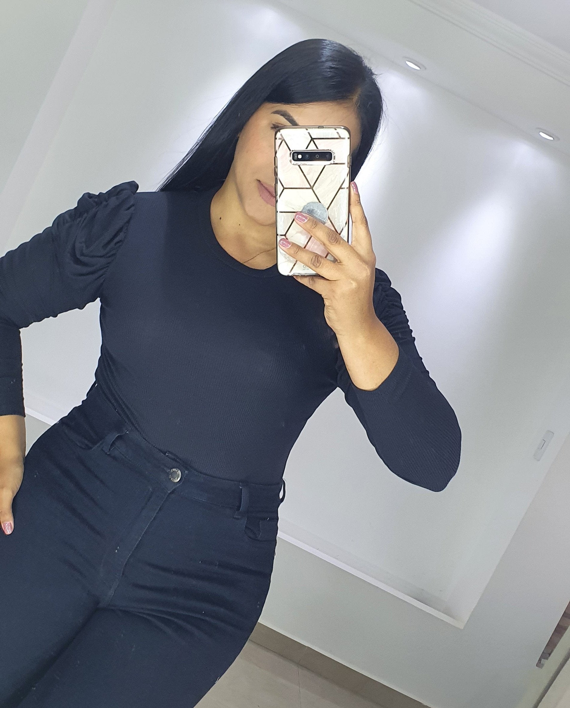 Blusa Manga Larga Bombacha Talla Plus