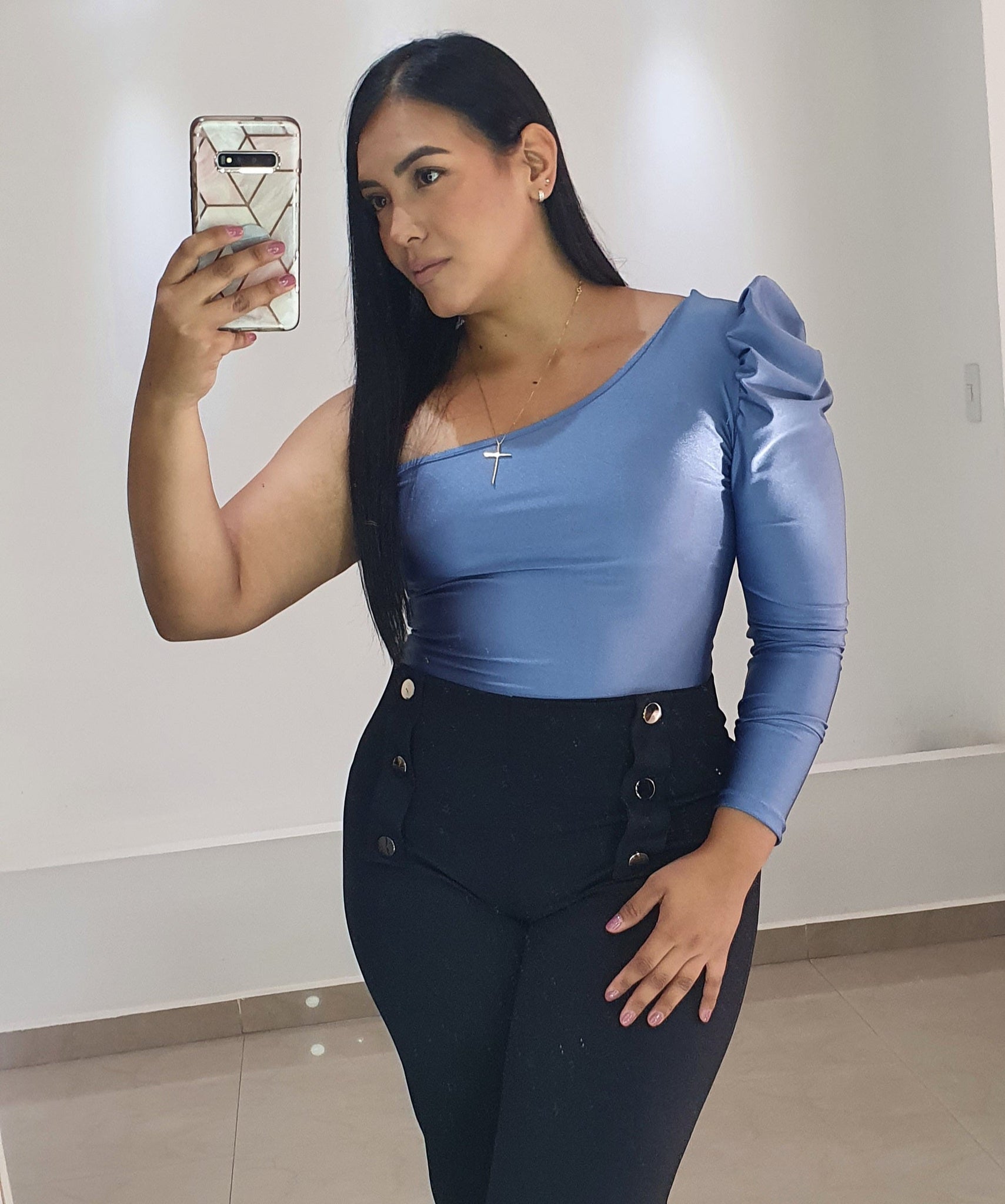 Body Asimetrico Manga Bombacha Plus