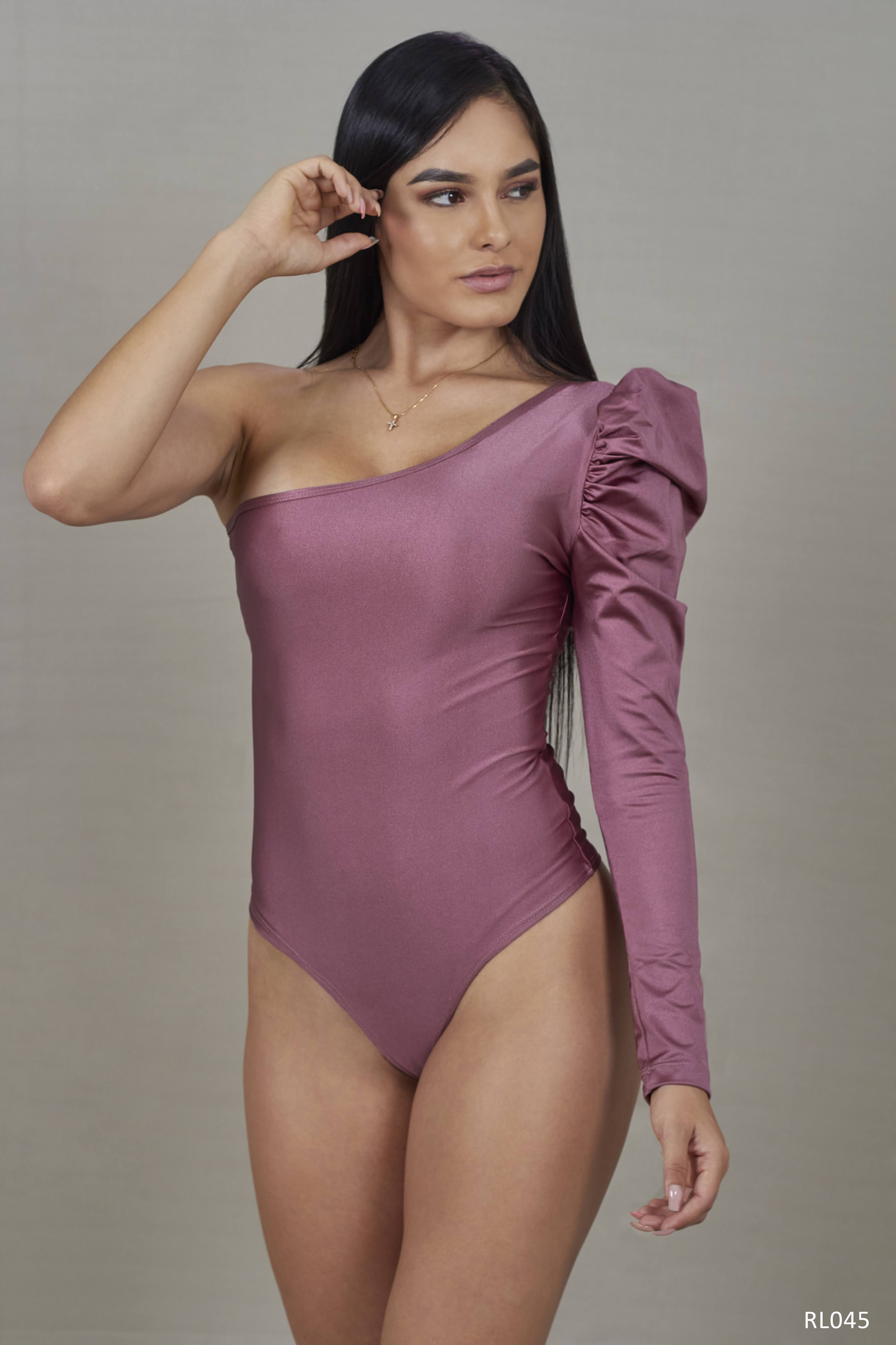 Body asimétrico manga bombacha