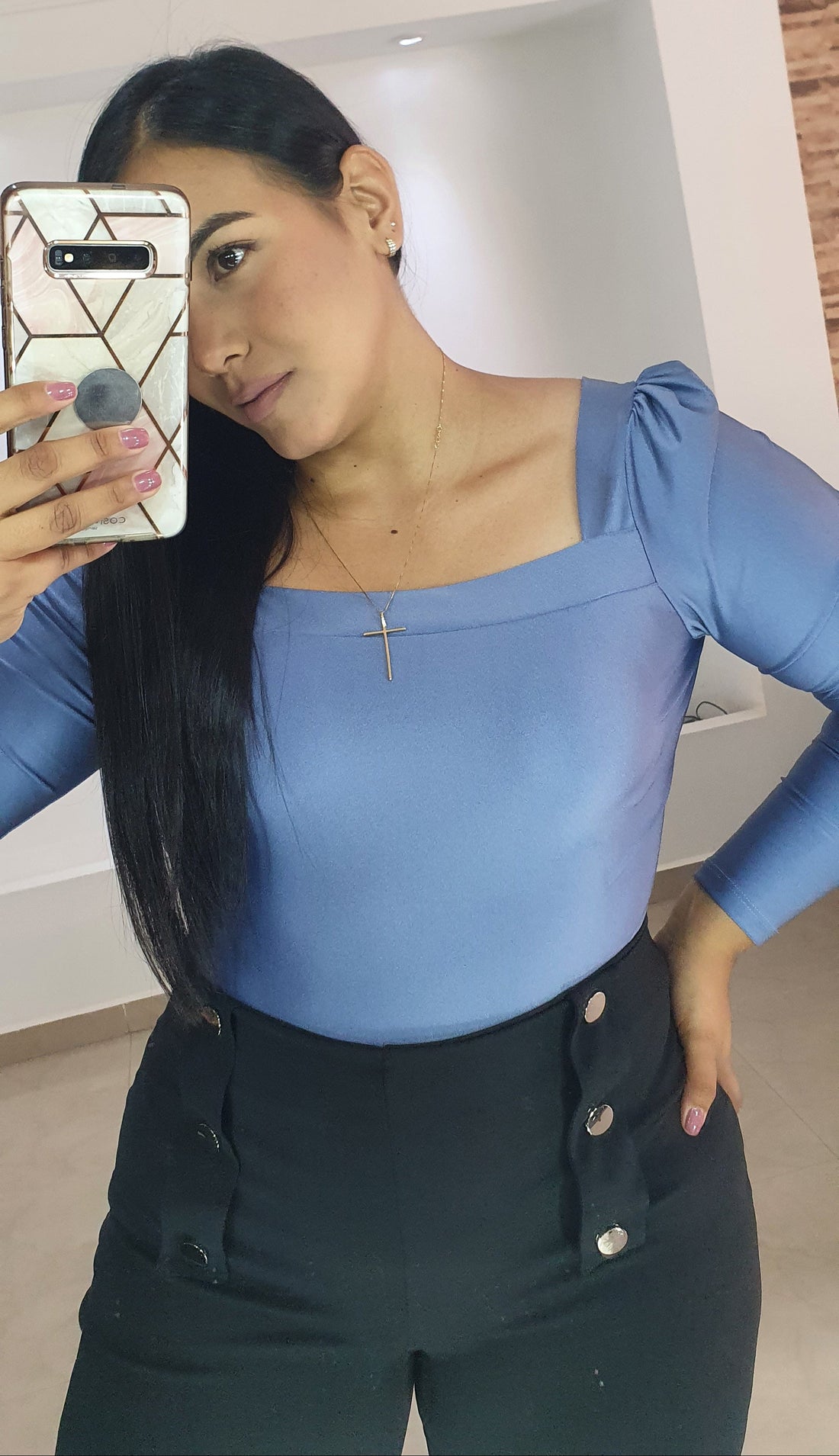 Body Escote Cuadrado Manga Larga Bombach