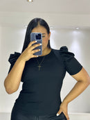 Blusa Manga Corta Rib Globo Plus