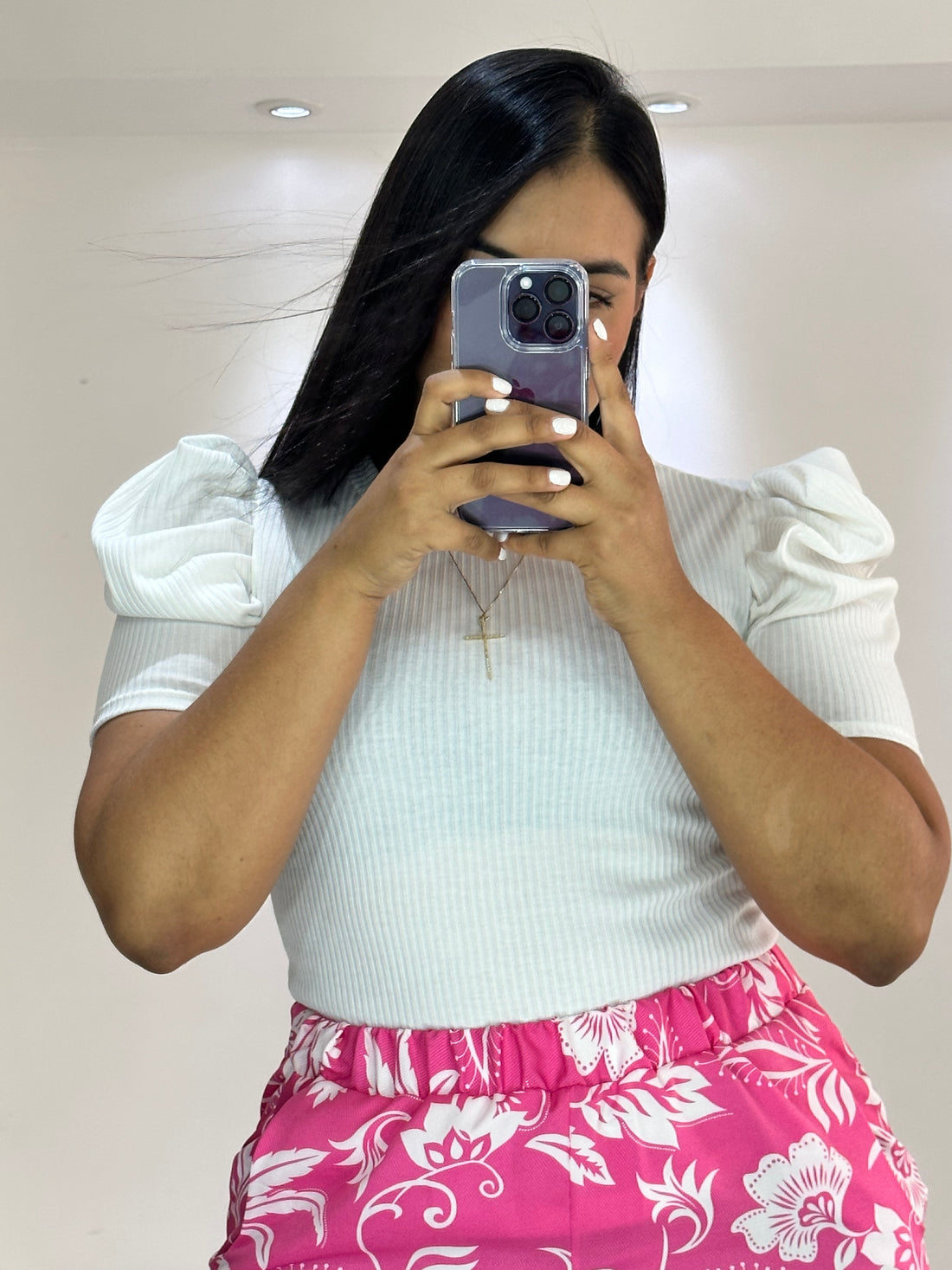 Blusa Manga Corta Rib Globo Plus