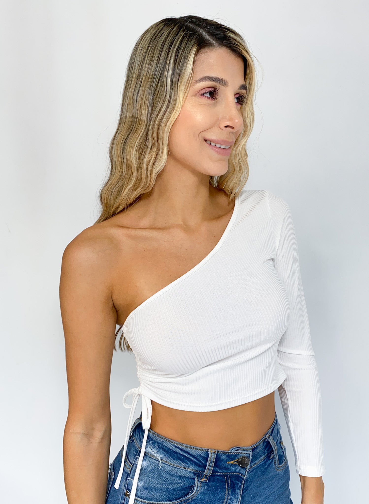 Blusa Rib Asimetrica Runcho Costado