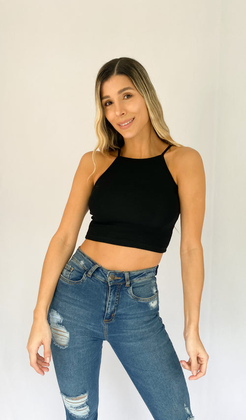 Blusa Manga Corta Tiras
