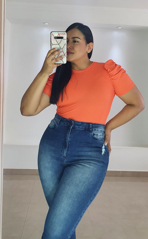 Blusa Manga Corta Resorte Talla Plus