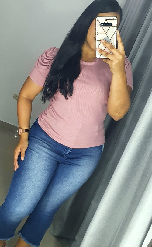 Blusa Manga Corta Resorte Talla Plus